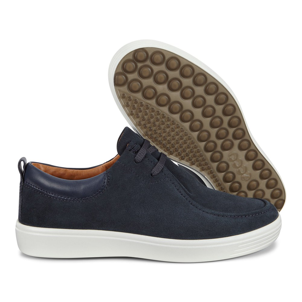 ECCO Mens Moccasins Navy - Soft 7 - MZF-132965